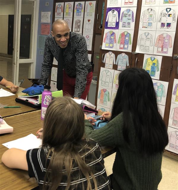 Dr.Holloway with Students 